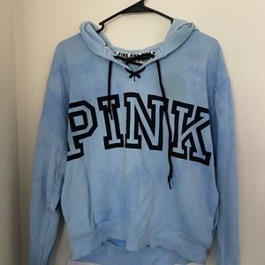 PINK victoria’s secret tie dye blue hoodie